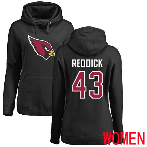 Arizona Cardinals Black Women Haason Reddick Name And Number Logo NFL Football #43 Pullover Hoodie Sweatshirts